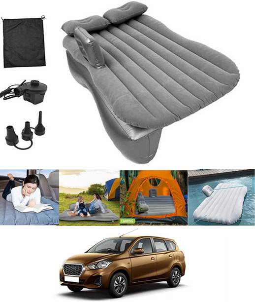 ABJD Silver Inflatable Car Travel Bed/Two Pillows/Pump For Go Plus Datsun 2015 Multifunctional Car Inflatable Bed Mattress For(Car Travel,Camping,Swimming) Car Inflatable Bed