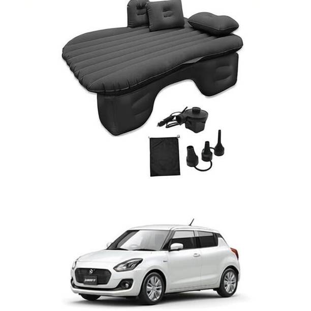 Motopex Inflatable Black Color Car Bed Two Air Pillows, Car for swift (Black-1)-011 Inflatable Car Bed Air Pump and Repair Kit Car Inflatable Bed. Car Inflatable Bed