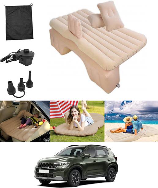 ABJD Beige Inflatable Car Inflatable Travel Bed/Two Pillows/Pump and Repair Kit-247 Multifunctional Car Inflatable Bed Mattress For(Car Travel,Camping,Swimming) Car Inflatable Bed