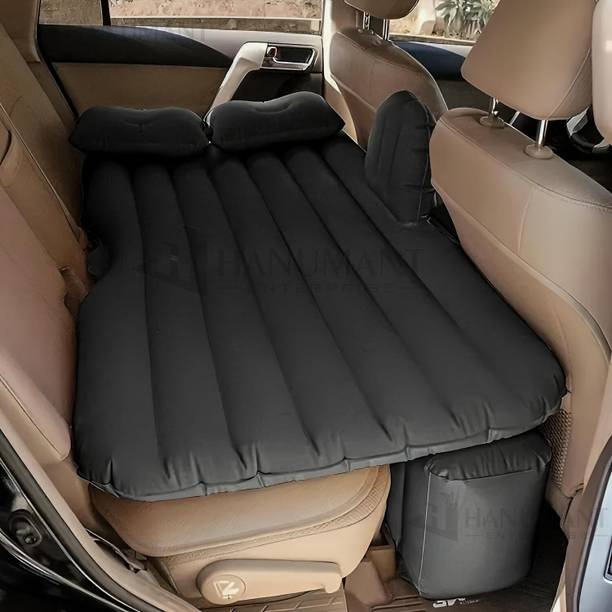 H HANUMANT ENTERPRISE Black Heavy material Car Air Mattress With Pump & 2 Pillow|Travel,Picnic,Pool Car Inflatable Bed