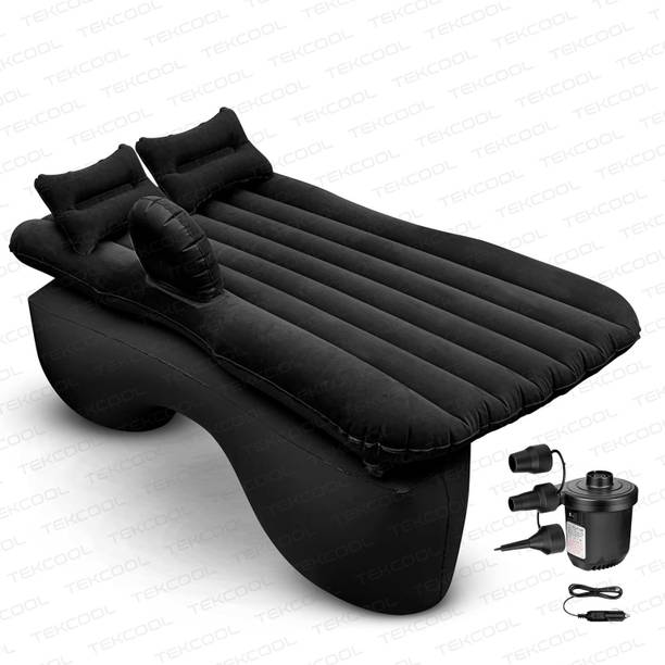 TRENDLER Black Carbed Inflatable Bed with Pump & 2 Air Pillows | Back Seat Car Air Mattress (Black) Car Inflatable Bed