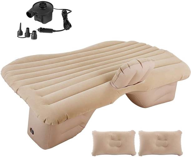 DHARU Premium Car Air Mattress With Air Pump & 2 Pillow|Travel,Picnic,Pool,Beach|Beige Universal Fit Car Inflatable Bed