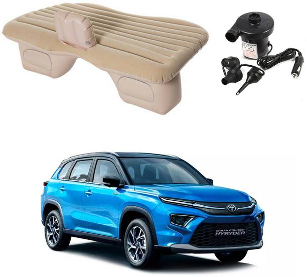 Oshotto Car Inflatable Bed Mattress with Two Air Pillows For Urban Cruiser Hyryder Beige Car Inflatable Bed
