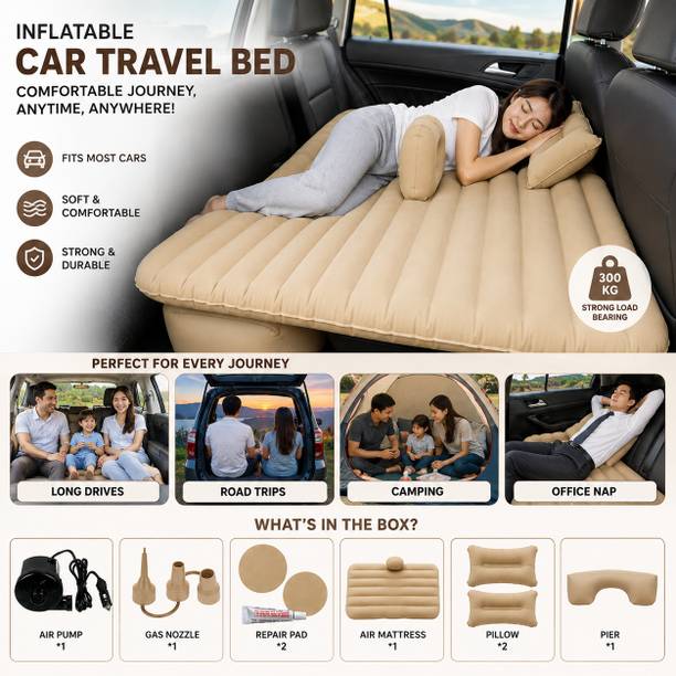 Kiya Enterprise CARBED-CREAM-01 Car Inflatable Bed