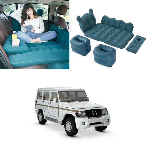 Oshotto Designer Mattress with Two Air Pillows For Mahindra Bolero (Blue) Car Inflatable Bed