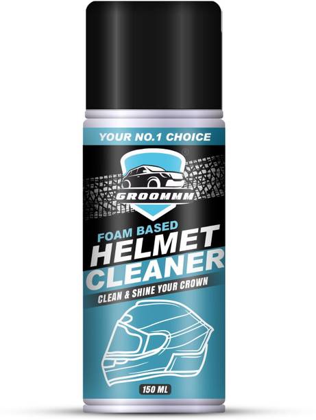ग्रूमम Foam-based Helmet Cleaner Spray | Anti-Bacterial Spray | Dirt Remover for Helmet Interior & exterior | With lemonish fragrance. व्हीकल इंटीरियर क्लीनर
