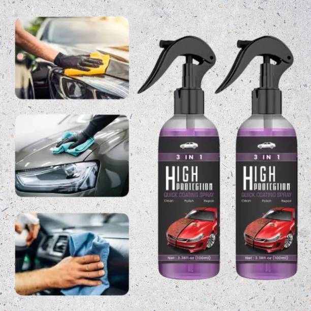 LootZoo Polish Spray 3 In 1 Car Coating Spray Clean, Polish & Repair, 2 Pieces Vehicle Interior Cleaner