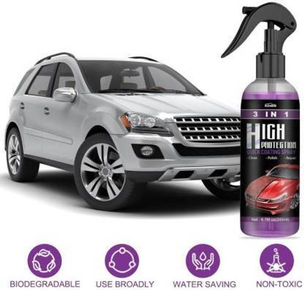 LootZoo 3 in 1 High Protection Quick Car Coating Spray Clean, Polish & Shine | Vehicle Interior Cleaner