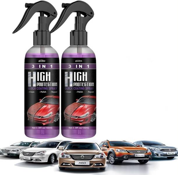 LootZoo Polish Spray 3 In 1 High Protection Car Coating Spray Car, 2 Pieces Vehicle Interior Cleaner