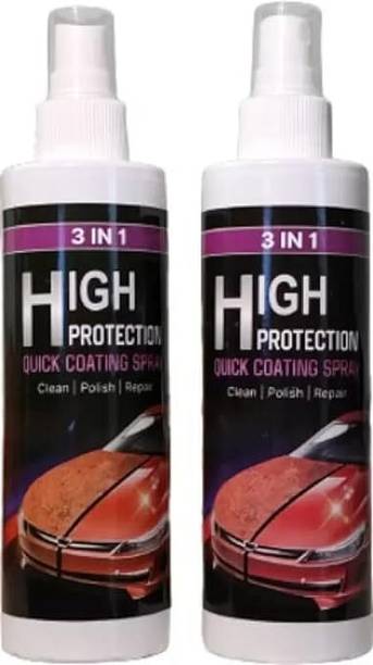AUTOGROOMZ Autogroomz 3 in 1 High Protection Quick Car Coating Spray Cleans Car Coating Polish for Dashboard, Quick Car Coating Spray (Pack of 2) Vehicle Interior Cleaner