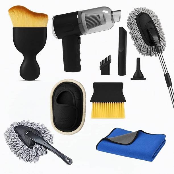 जुंजुला 7pcs Car Vacuum,Car Duster Kit,Interior & Exterior Car Cleaning 53264 व्हीकल इंटीरियर क्लीनर