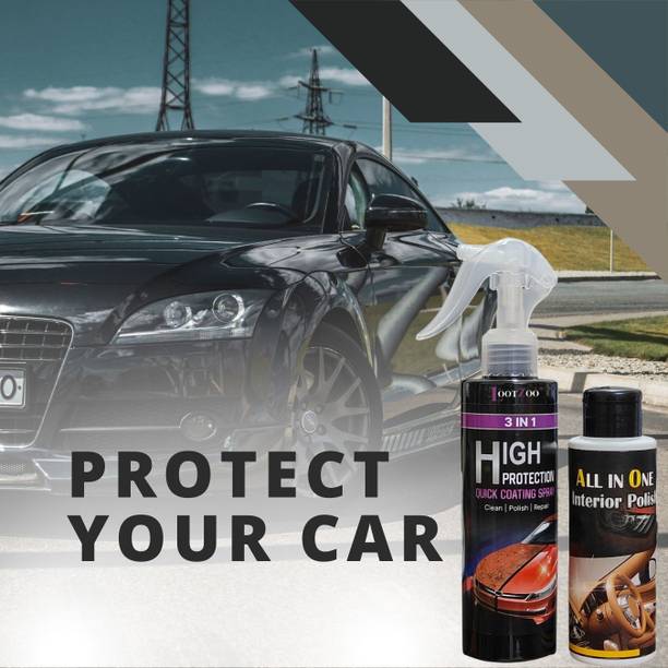 LootZoo 3 In 1 Protection Car Coating Spray for Clean, Polish & Repair (200ml) Car Interior Polish Water Repellent Polish(110ml) Vehicle Interior Cleaner