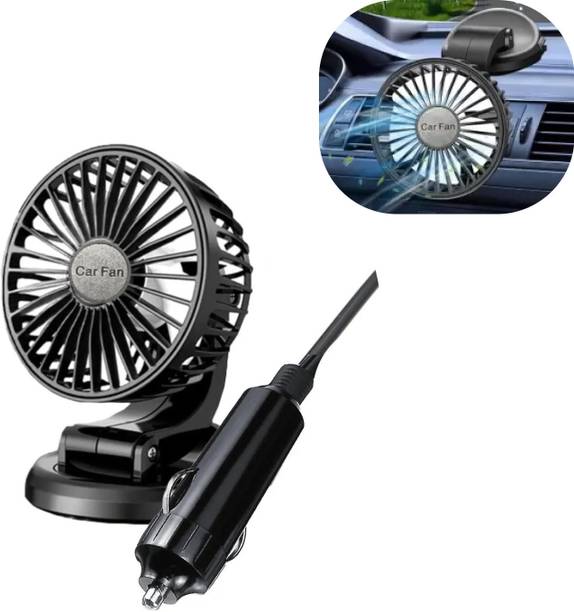 JSCoritan 360° Adjustable Single Head Cooling Air Car Fan Dashboard Cooler Fan Portable_03 Car Interior Fan
