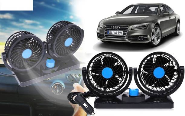 FINCOSTA DL:105-12V DC Electeic Car Fan 360 DegreeDual Head Fan For - Audi A7 Car Interior Fan