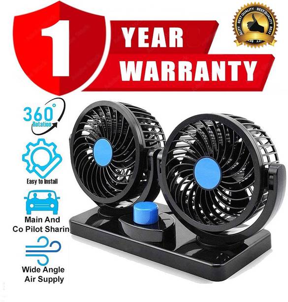 Ascension Car Fan 12V 360 Head 2 Speed Quiet Strong for All Auto Vehicles-AS991 Car Interior Fan