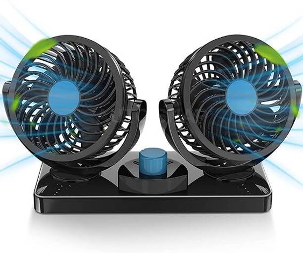 CCE 12V DC Electric Car Fan for Dashboard 360 Degree Rotatable Dual Head Fan-1 Car Interior Fan