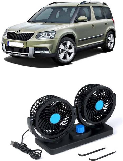 AUTOGARH Portable 5V USB Dual Car Fan for Laptop, Desk & Car A-686 Car Interior Fan