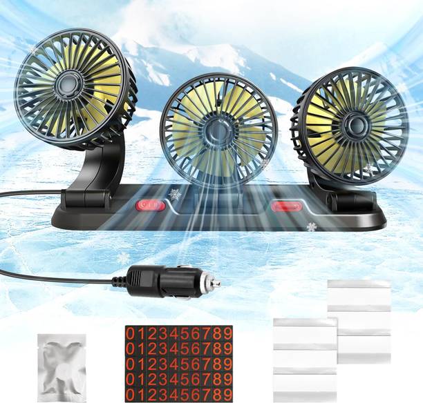 EliteAuto high speed moveable triple head Car Turbine Green Fan 12V With 360 Degree Car Interior Fan