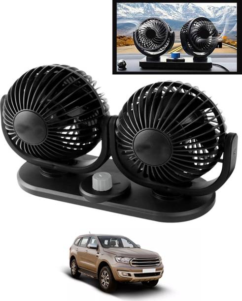 CCMM Dual 4-Inch Heads 360° Rotatable Design 12V DC Power Supply Fan For Car-91 Car Interior Fan