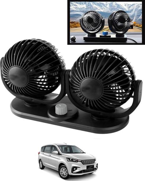 CCMM Dual 4-Inch Heads 360° Rotatable Design 12V DC Power Supply Fan For Car-95 Car Interior Fan