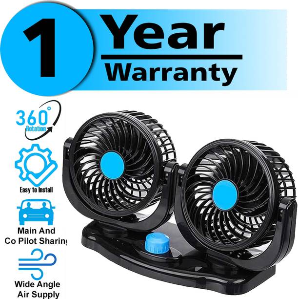 Rhtdm Car Fan 12V 360 Head 2 Speed Quiet Strong for All Auto Vehicles-CF76 Car Interior Fan