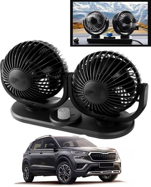 CCMM Dual 4-Inch Heads 360° Rotatable Design 12V DC Power Supply Fan For Car-168 Car Interior Fan