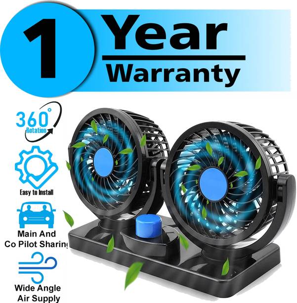 Rhtdm Car Fan 12V 360 Head 2 Speed Quiet Strong for All Auto Vehicles-CF77 कार इंटीरियर फैन