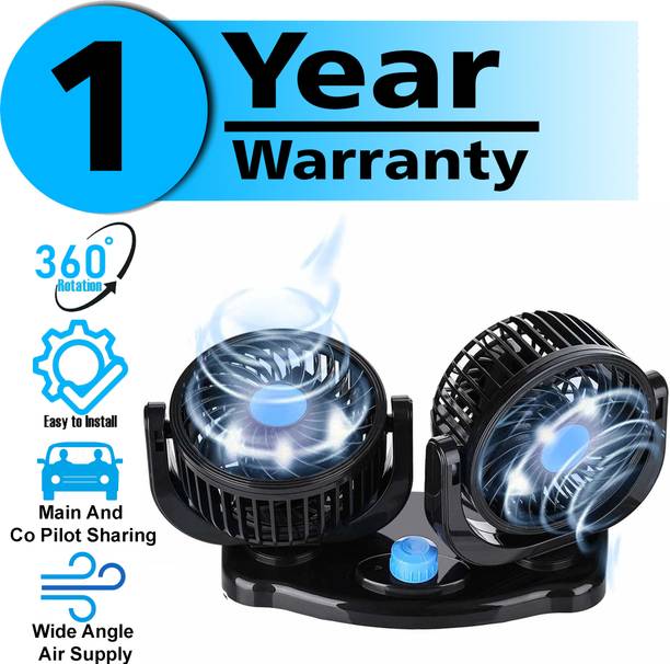 aksmit Car Fan 12V 360 Head 2 Speed Quiet Strong for All Auto Vehicles-115 Car Interior Fan