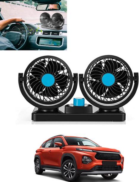 MATIES Car Interior 12V DC/360 Degree Dual Head 2 Speed Cooling Universal Fit Fan-284 Car Interior Fan
