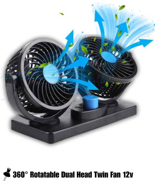 Fuzer Auto Electric Car Cooling Fan 360° Rotatable Fan Manual Rotationfor All Cars Car Interior Fan