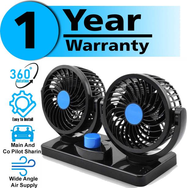 Rhtdm Car Fan 12V 360 Head 2 Speed Quiet Strong for All Auto Vehicles-CF74 Car Interior Fan