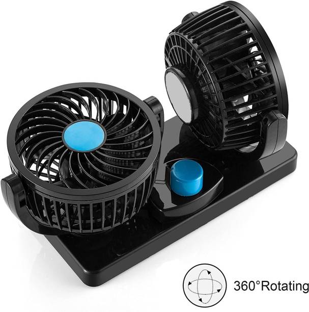 Gadiparts Car Fan 12V 360 Head 2 Speed Quiet Strong for All Auto Vehicles-Y1775 Car Interior Fan