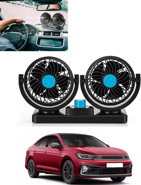 MATIES Car Interior 12V DC/360 Degree Dual Head 2 Speed Cooling Universal Fit Fan-298 Car Interior Fan