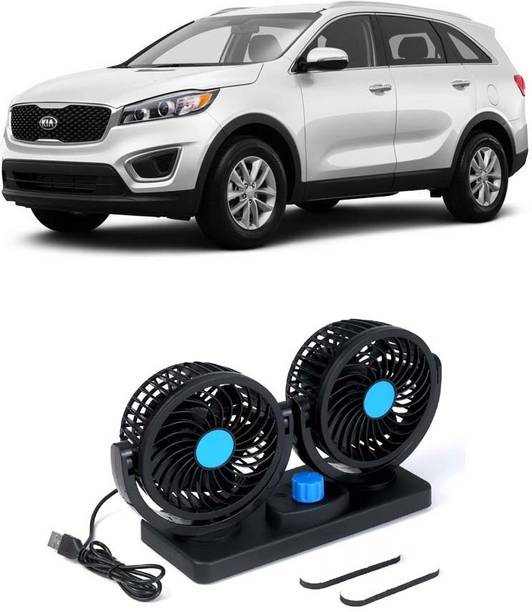 Elite Dual Head Car Fan 5V USB with 360° Rotation for Laptop, Desk & Car E-1357 Car Interior Fan