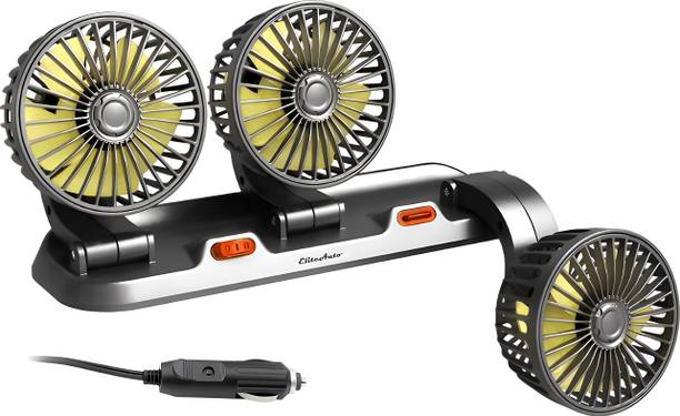 EliteAuto high speed moveable triple head Car Turbine Green Fan 12V With 360 Degree Car Interior Fan