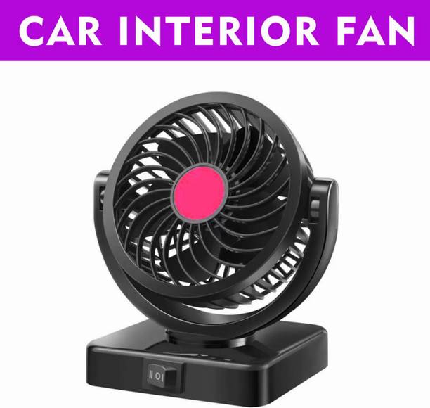 ASRYD Single Car Fan 12V 360 Head 2 Speed Quiet Strong for All Universal Cars Car Interior Fan