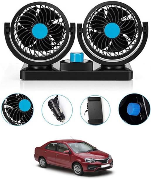 Zinzo Imported 100% Copper Motor 12V DC Car Cooling Fan 360 Degree Air Flow Mode CF63 Car Interior Fan