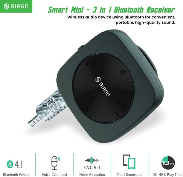 SIAGO v5.0 Car Bluetooth Device with 3.5mm Connector, Audio Receiver