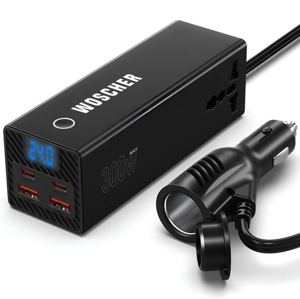 Woscher 300W Car Laptop Charger with 2 USB|2 Type C|2 Universal AC Outlet Charging Port Car Laptop Charger
