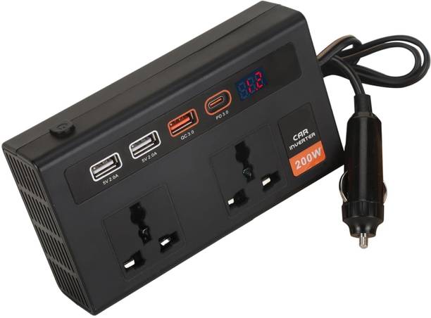 Starq 200W Car Laptop Charger/Power Inverter with 3 USB Universal AC Outlet Car Laptop Charger