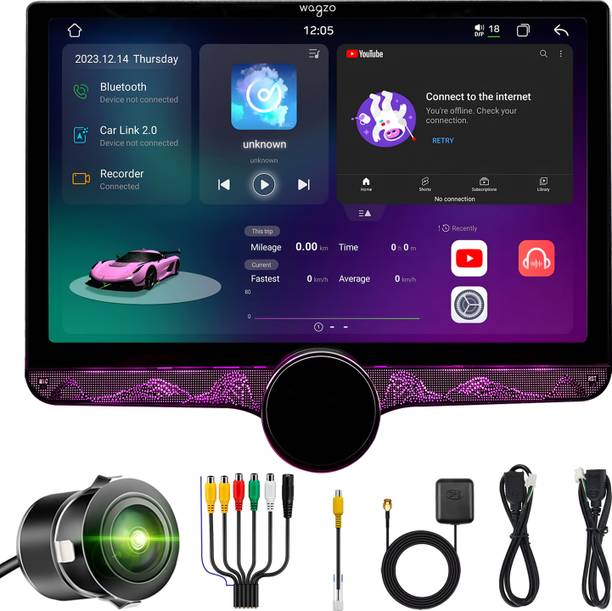 Wagzo 2K Diamond Car Android10.1In|4GB+64GB|4thGen,QLED 4Core|WAP-24| With Ahd Camera Car Stereo