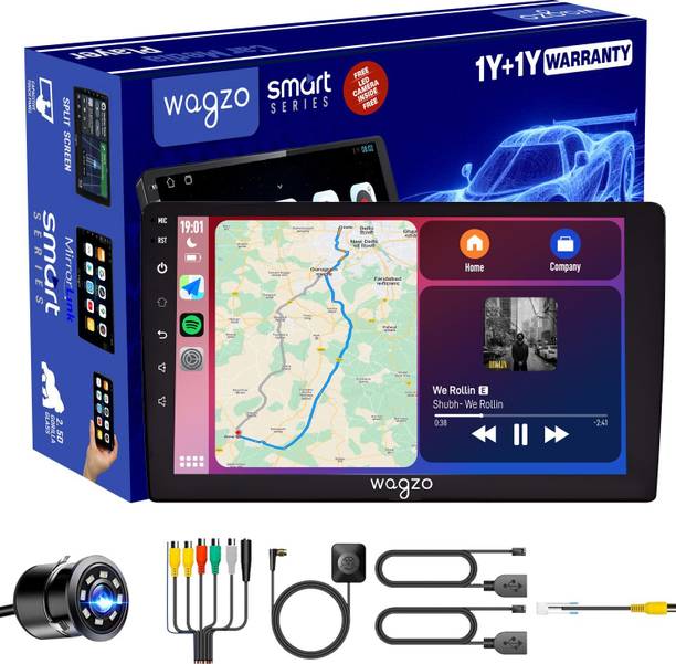 Wagzo 9Inch TS9ProCarPlayAndroid Auto4GB+64GB,4thGen,4Core,IPSDisplay,LedCamera|WAP-48 Car Stereo