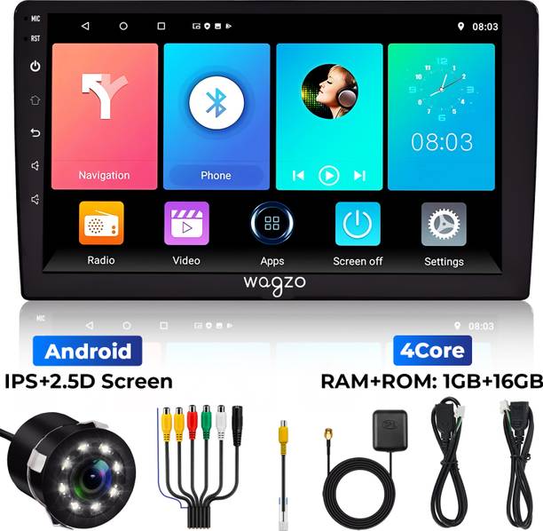 Wagzo 9 Inch Car Android Player TS7,1GB+16GB,4thGen,4 Core,IPS Display With Led Camera Car Stereo