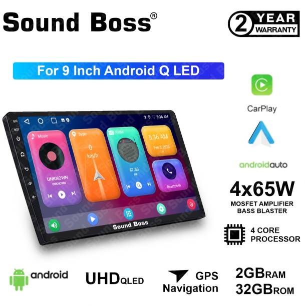 Sound Boss Androidify 3rd Generation Bass Blaster 9" Inch QLED Android Car-Play (2GB/32GB) Car Stereo