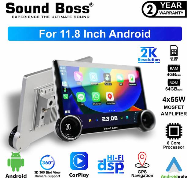 Sound Boss 2K Diamond Series Androidify 4th Generation 11.8 Inch (4GB/64GB) Android Car Stereo
