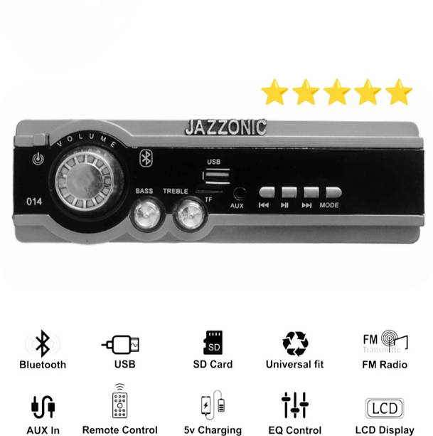 Jazzonic 0014 back/grey Double IC High Power Universal Fit Mp3 CAR Stereo Car Stereo