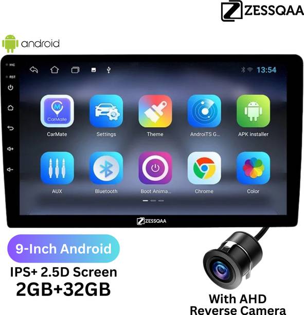 ZESSQAA 9" Android Car Stereo 2GB/32GB with AHD Camera | Double Din | Bluetooth | Wi-Fi Car Stereo