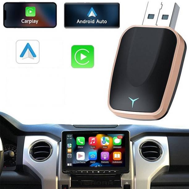 ई एक्स ब्लैक Wireless Carplay & Android Auto Adapter with Wifi & Bluetooth Connectivity कार स्टीरियो