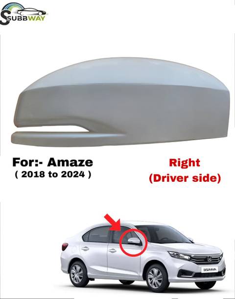 Subbway RIGHT SIDE AMAZE 2018-24 SIDE MIRROR COVER WHITE UNPAINTED Plastic Car Mirror Cover