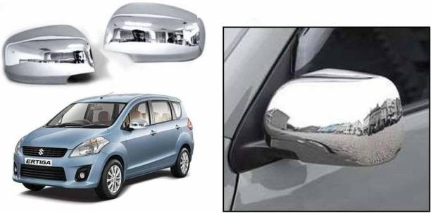 Bubu Car silver Plated chrome side mirror cover for Maruti Ertiga Car (2015-2017) Borosilicate Glass Car Mirror Cover